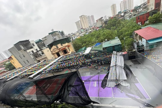 Cụm sân pickleball ở miền bắc còn lại gì sau bão Yagi?