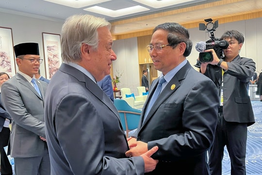 Thủ tướng Phạm Minh Chính gặp Tổng Thư ký Liên hợp quốc Antonio Guterres