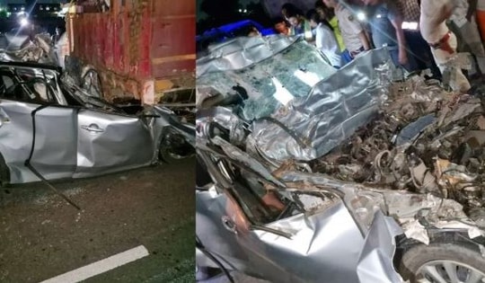 Ô tô đâm vào xe tải, 5 người tử vong