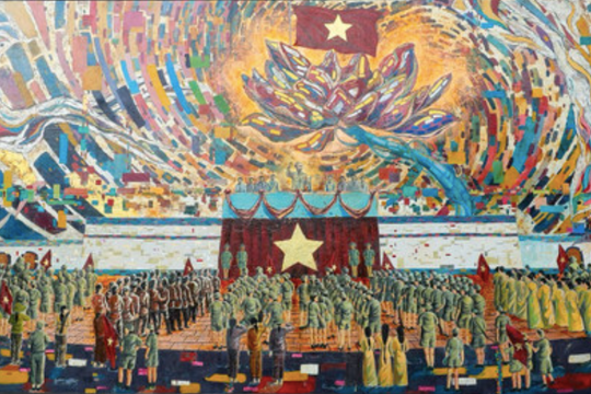 Tranh sơn mài 'Bác Hồ đọc Tuyên ngôn Độc lập' lập kỷ lục Guinness thế giới