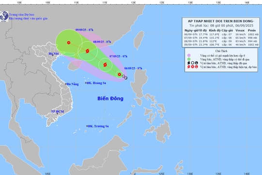 Áp thấp nhiệt đới mạnh cấp 7, giật cấp 9, từ Quảng Ninh đến Đắk Lắk chủ động ứng phó