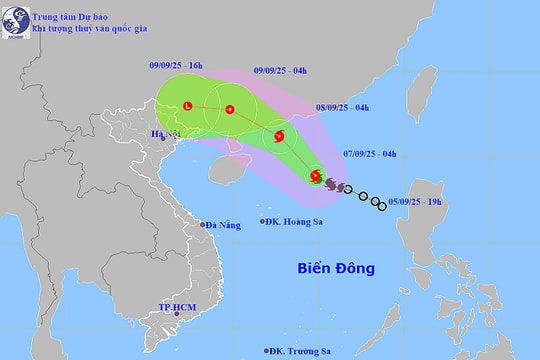 Thời tiết ngày 7/9: Bão số 7 di chuyển hướng vào Quảng Đông (Trung Quốc), Bắc Biển Đông biển động rất mạnh