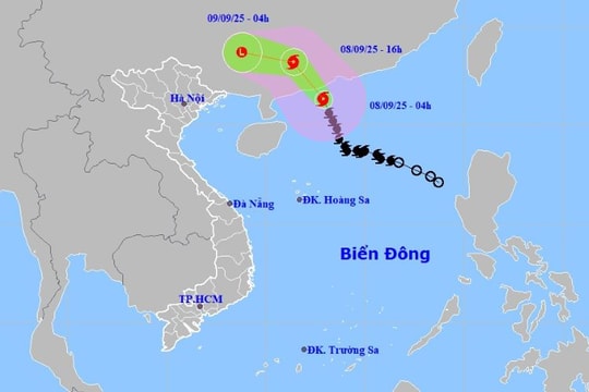 Thời tiết ngày 8/9: Bão số 7 đi vào đất liền Trung Quốc, Bắc Bộ tiếp tục đề phòng mưa dông