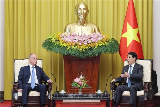 Chủ tịch nước Lương Cường tiếp Trợ lý Tổng thống Nga, Chủ tịch Hội đồng Biển Liên bang Nga