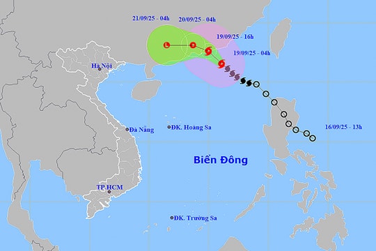 Thời tiết ngày 19/9: Bão số 8 di chuyển vào đất liền Quảng Đông (Trung Quốc)