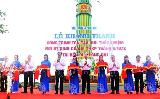 Khánh thành công trình tôn tạo Khu tưởng niệm nơi hy sinh của 16 Thanh niên xung phong