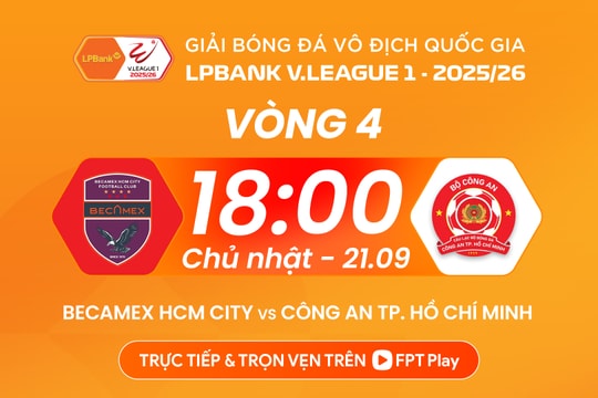 Xem trực tiếp Becamex TP.HCM vs Công an TP.HCM vòng 4 V.League trên kênh nào?