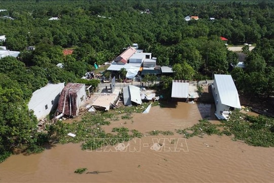 Đồng Tháp khẩn trương xử lý sạt lở bờ sông Tiền