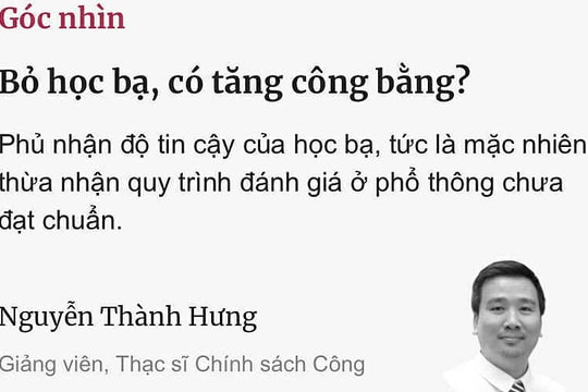 Bỏ học bạ, có tăng công bằng?