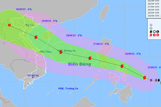 Bão Bualoi mạnh lên cấp 12, đêm mai vào Biển Đông