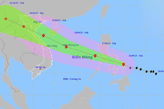 Thời tiết ngày 26/9: Bão Bualoi tiến nhanh vào Biển Đông, cảnh báo mưa lớn diện rộng