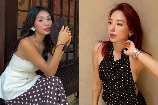 Sao tôn dáng với mốt váy áo chấm bi