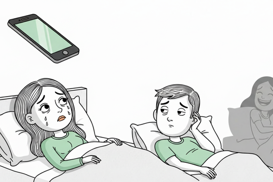 Tin nhắn gửi đến điện thoại chồng nửa đêm khiến tôi đau lòng