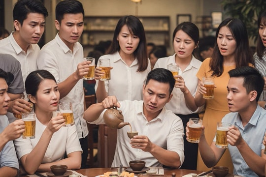 Tôi 'lạc loài' vì uống trà thay bia, rượu trên bàn tiệc
