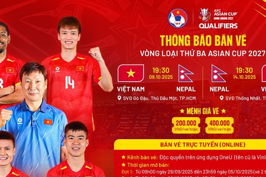 Vé xem tuyển Việt Nam vs Nepal mua ở đâu, giá bao nhiêu?