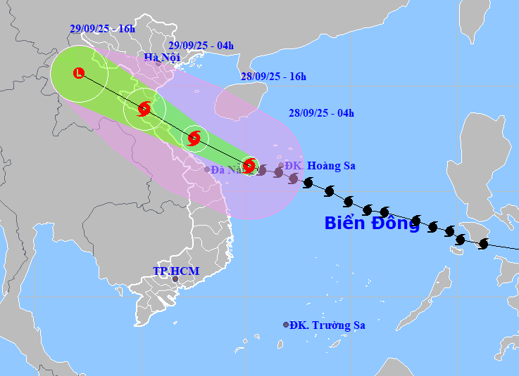 Bão Bualoi dự kiến đổ bộ Nghệ An - Quảng Trị vào chiều nay