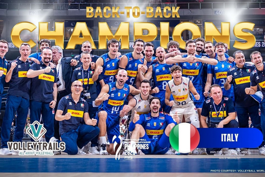 Bóng chuyền nam Italy bảo vệ thành công chức vô địch thế giới