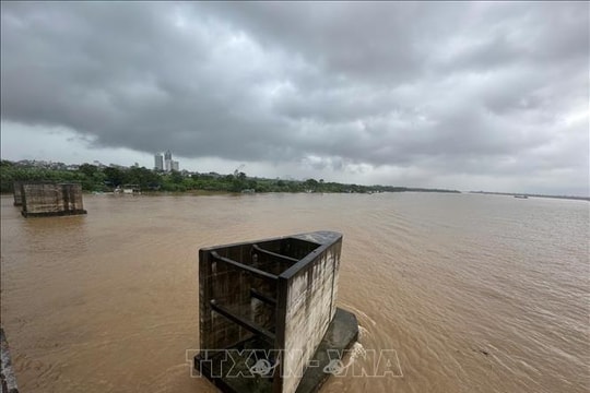 Ảnh hưởng bão số 10: Hà Nội mưa lớn, lệnh báo động lũ sông Tích, sông Bùi