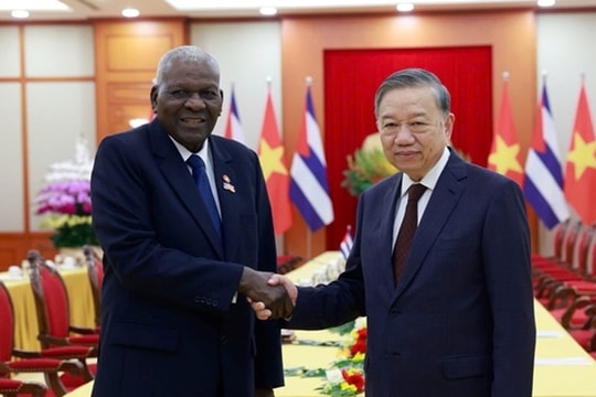 Tổng Bí thư Tô Lâm tiếp Chủ tịch Quốc hội Cuba Esteban Lazo Hernandez