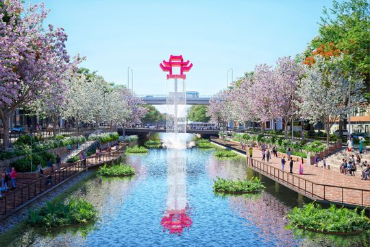 Dự kiến diện mạo tương lai công viên dọc sông Tô Lịch