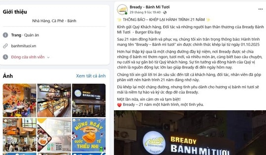 Một thương hiệu bánh mì 21 năm ở TP HCM đóng cửa