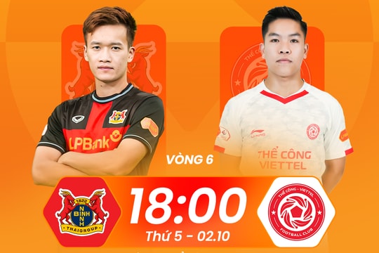 Kênh xem trực tiếp Ninh Bình đấu với Thể Công, vòng 6 V.League 2025-2026