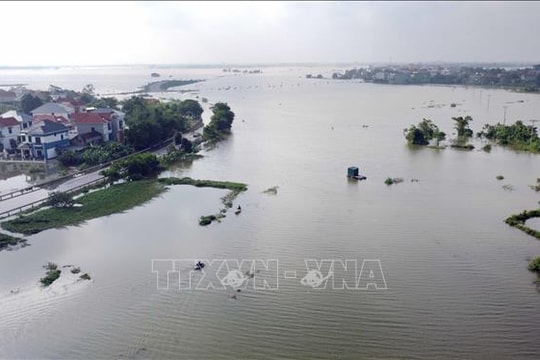 Nước sông Lô dâng cao, tỉnh Phú Thọ cấm mọi phương tiện thủy lưu thông trên sông