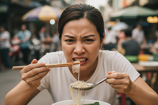 Tôi ăn chay cả tháng vì quán hủ tiếu sườn thịt bở, có mùi hôi