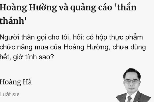 Hoàng Hường và quảng cáo 'thần thánh'