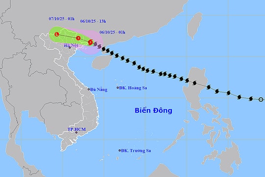 Thời tiết ngày 6/10: Bão số 11 tiến vào biên giới Việt - Trung, Bắc Bộ mưa lớn