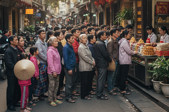 Xếp hàng mua bánh trung thu 'ngáo giá' 800 nghìn đồng