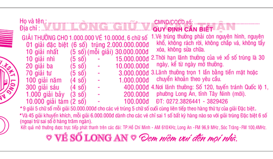 Xổ số miền Nam: Thông tin trúng giải đặc biệt vé số Long An, Tây Ninh và Đồng Tháp