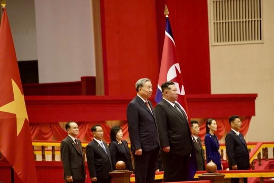 Toàn cảnh lễ đón Tổng Bí thư Tô Lâm thăm cấp Nhà nước CHDCND Triều Tiên