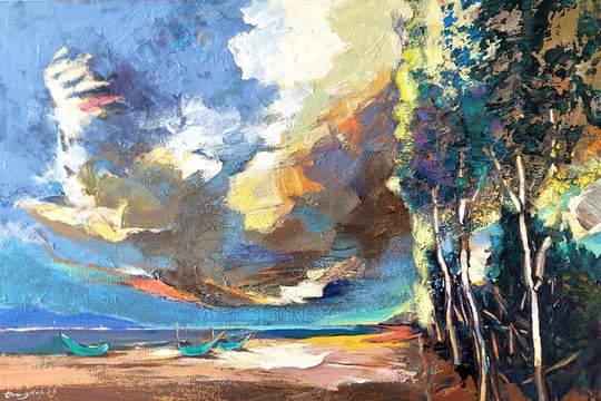 ‘Ánh sáng và ký ức’ Hội An, Hà Nội, phố biển trong tranh của họa sĩ Vũ Trọng Anh