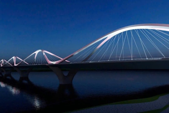 Khởi công cầu Trần Hưng Đạo qua sông Hồng