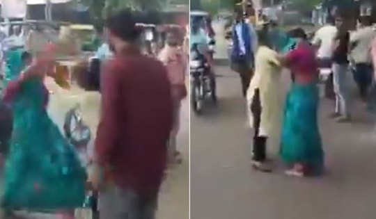 Bắt quả tang chồng ngoại tình, vợ và nhân tình đánh nhau túi bụi giữa phố