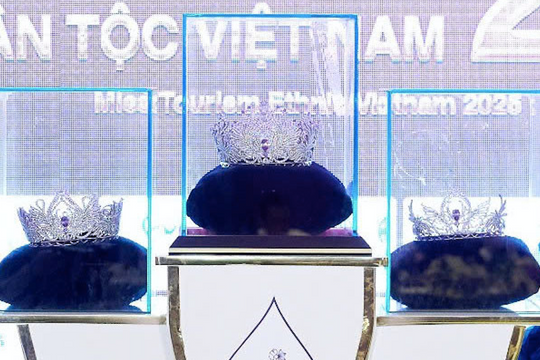 Cận cảnh vương miện hoa hậu lấy cảm hứng từ ruộng bậc thang Tây Bắc