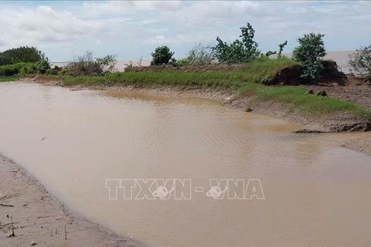 Vĩnh Long công bố tình huống khẩn cấp sạt lở bờ biển tại xã Long Vĩnh