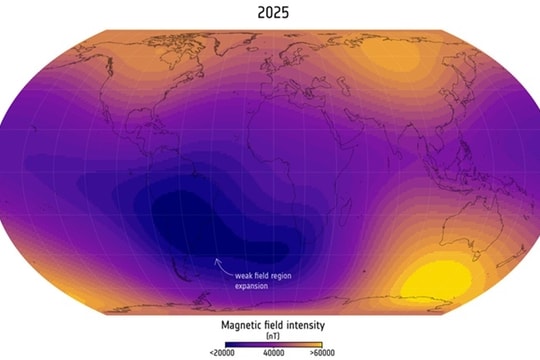 Vùng lõm ở từ trường Trái Đất đang mở rộng