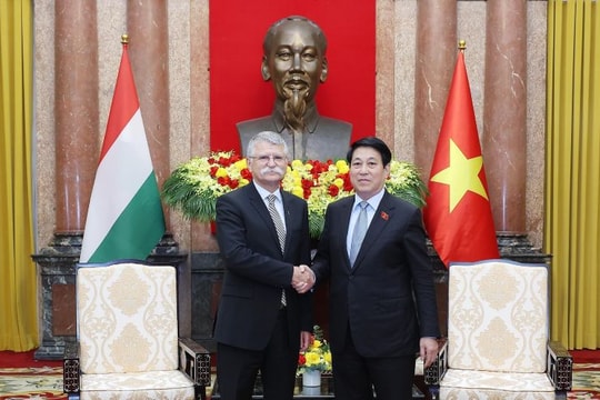 Chủ tịch nước Lương Cường tiếp Chủ tịch Quốc hội Hungary
