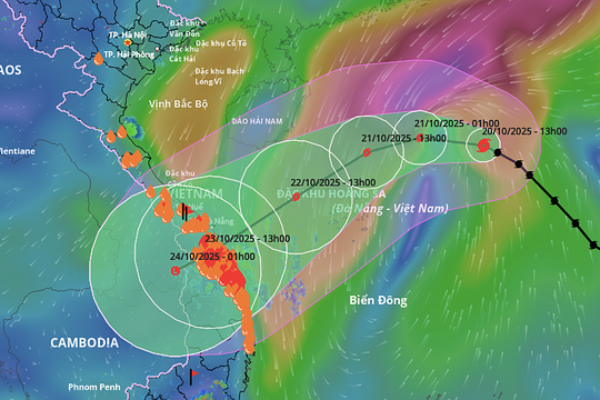 Quảng Trị - Đà Nẵng có thể mưa trên 900 mm trong 5 ngày