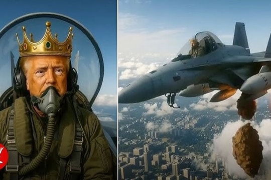 Ông Trump đăng video AI lái tiêm kích, giội chất lỏng vào người biểu tình