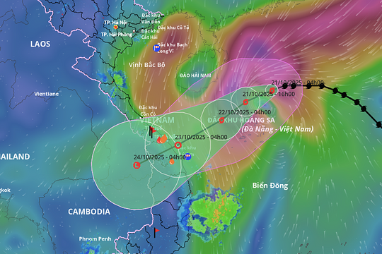 Bão Fengshen đổi hướng xuống phía nam
