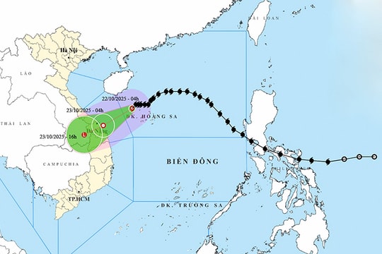 Thời tiết ngày 22/10: Bão số 12 di chuyển vào bờ, gây mưa rất to từ Hà Tĩnh đến Quảng Ngãi