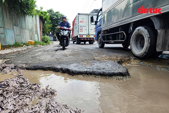 Tân Thới Nhất 08 chờ sửa, 'ổ voi' giăng khắp đường