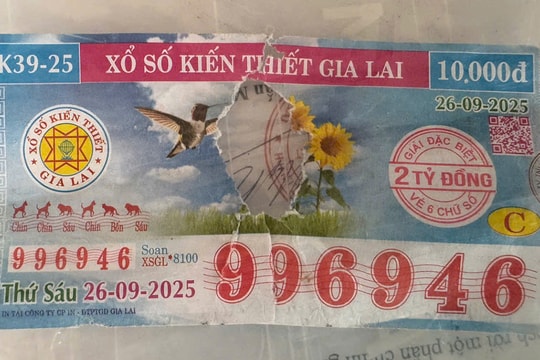 Tờ vé số trúng độc đắc bị rách được trả thưởng