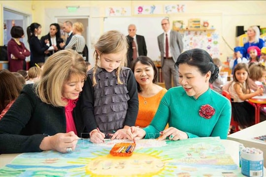 Phu nhân Tổng Bí thư Tô Lâm thăm, giao lưu với học sinh mầm non ở Sofia