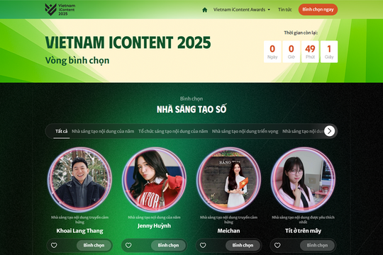 Đóng cổng bình chọn vòng loại Vietnam iContent Awards 2025