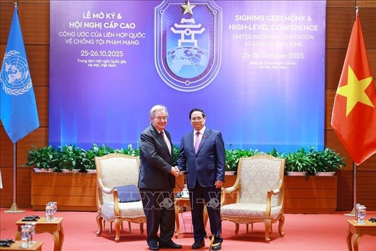 Thủ tướng Phạm Minh Chính hội kiến Tổng Thư ký Liên hợp quốc António Guterres