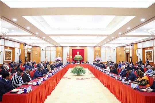 Tổng Bí thư Tô Lâm tiếp Trưởng đoàn các nước tham dự Lễ mở ký Công ước Hà Nội